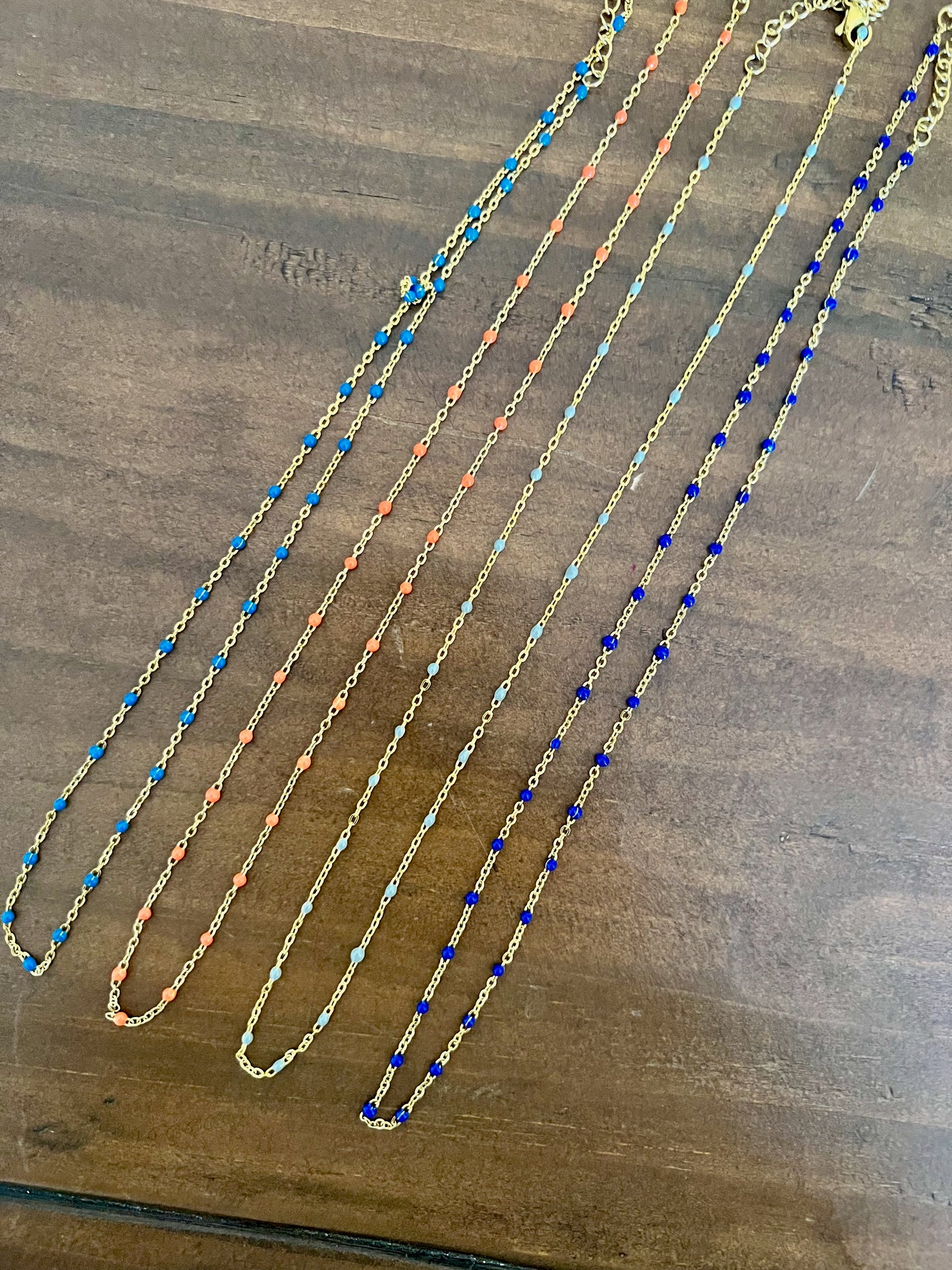 gold chain beaded necklace