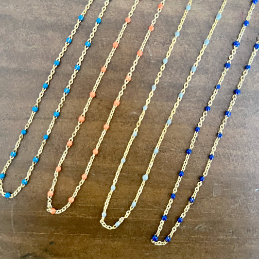 gold chain beaded necklace