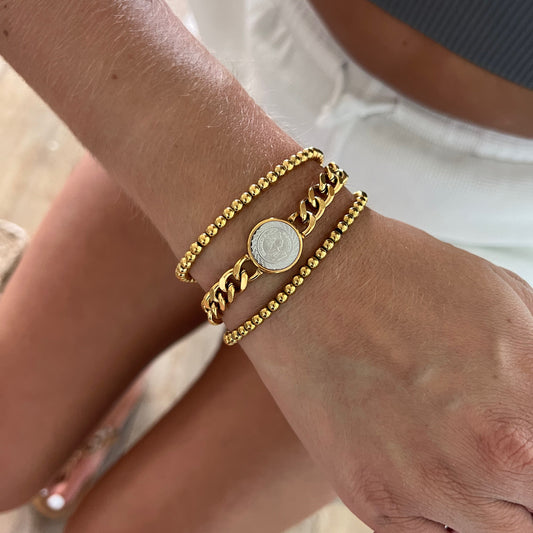 queen coin cuban bracelet