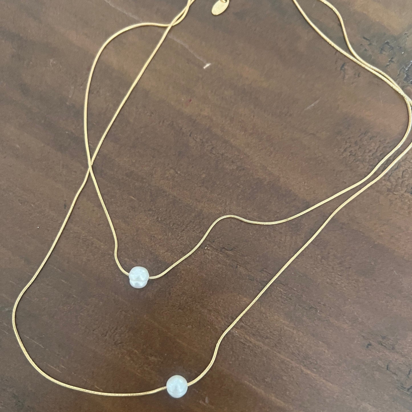double drop pearl necklace