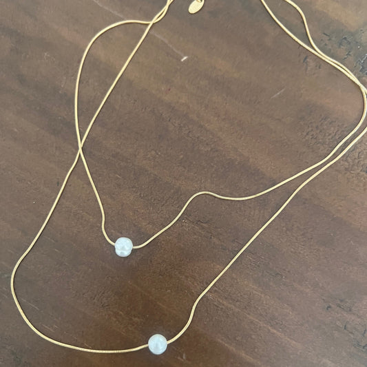 double drop pearl necklace