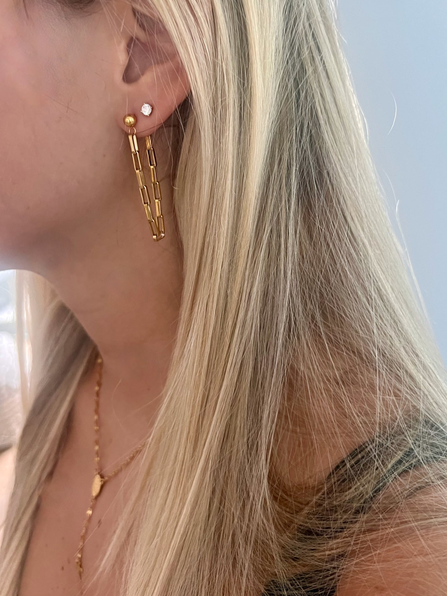 long drop chain hoops