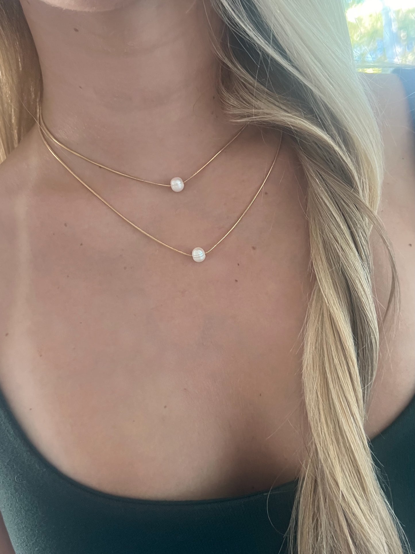 double drop pearl necklace