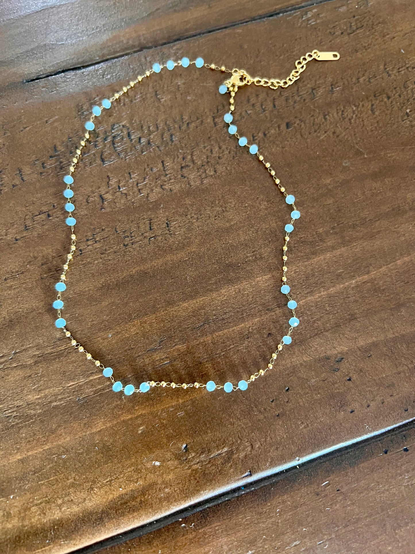 dainty crystal beaded necklace