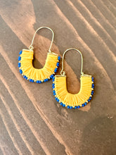 Load image into Gallery viewer, colorful woven wrapped hoops