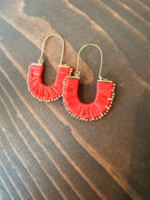 Load image into Gallery viewer, colorful woven wrapped hoops