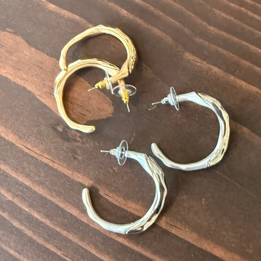 wavy hoop earrings
