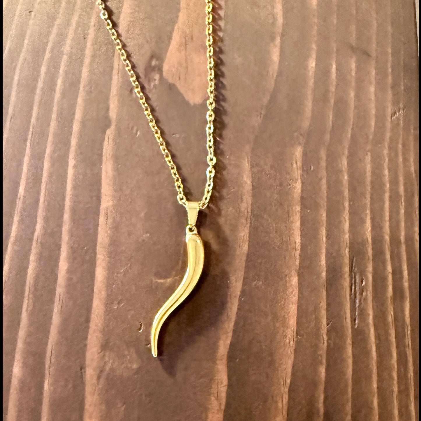 jumbo Italian horn necklace