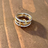 waterproof triple layered cz stacking ring