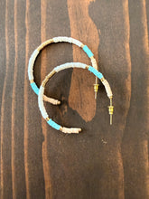 Load image into Gallery viewer, light heishi beaded summer hoops