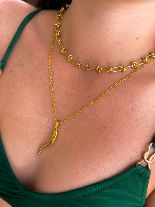 jumbo Italian horn necklace