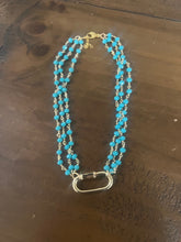 Load image into Gallery viewer, padlock rosary bead necklace