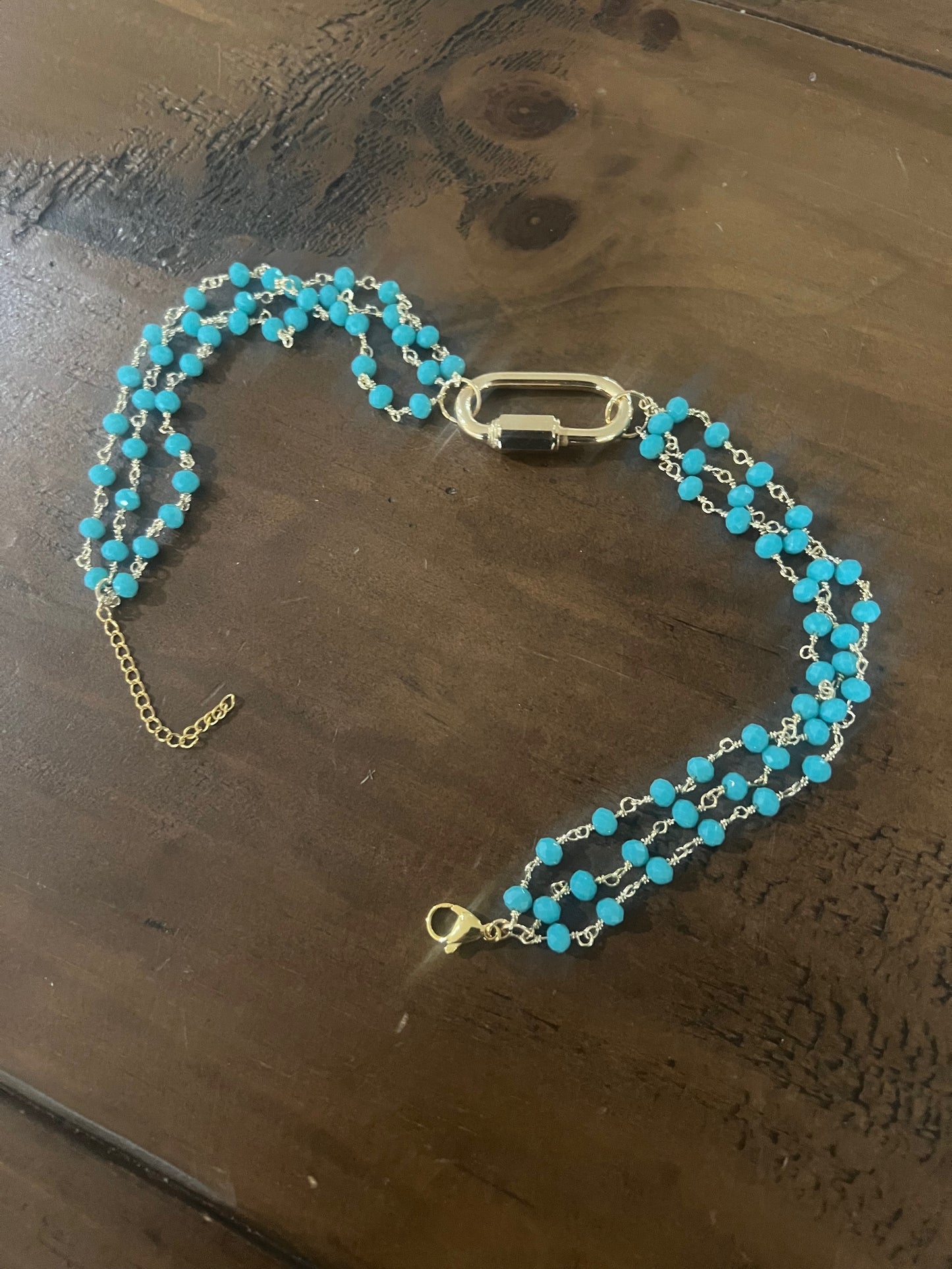 padlock rosary bead necklace