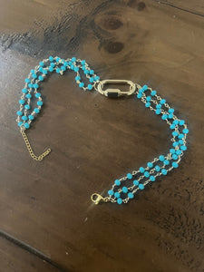 padlock rosary bead necklace