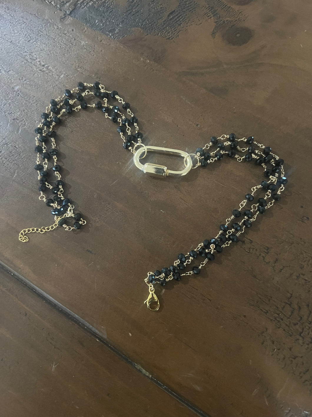 padlock rosary bead necklace