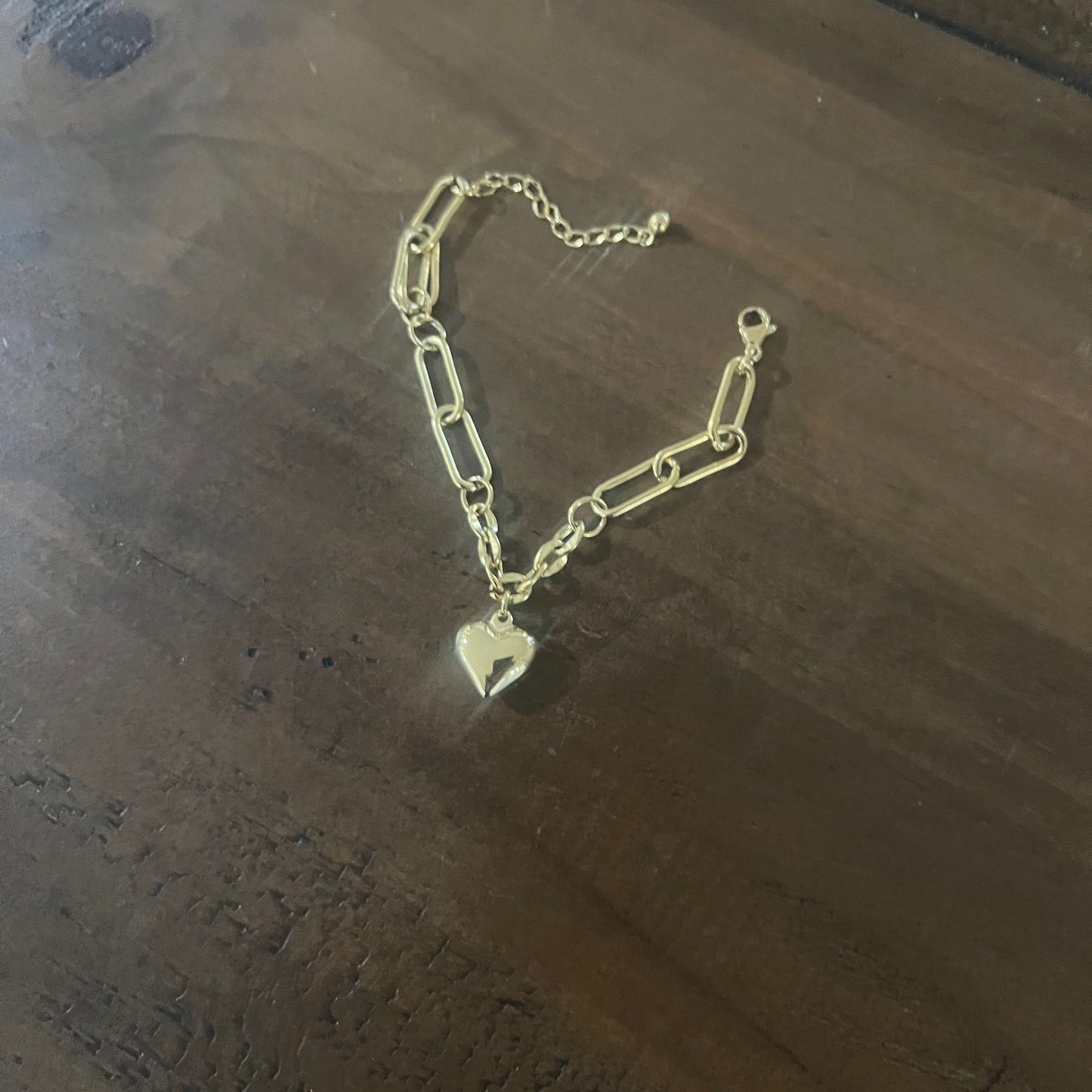 chunky heart charm bracelet