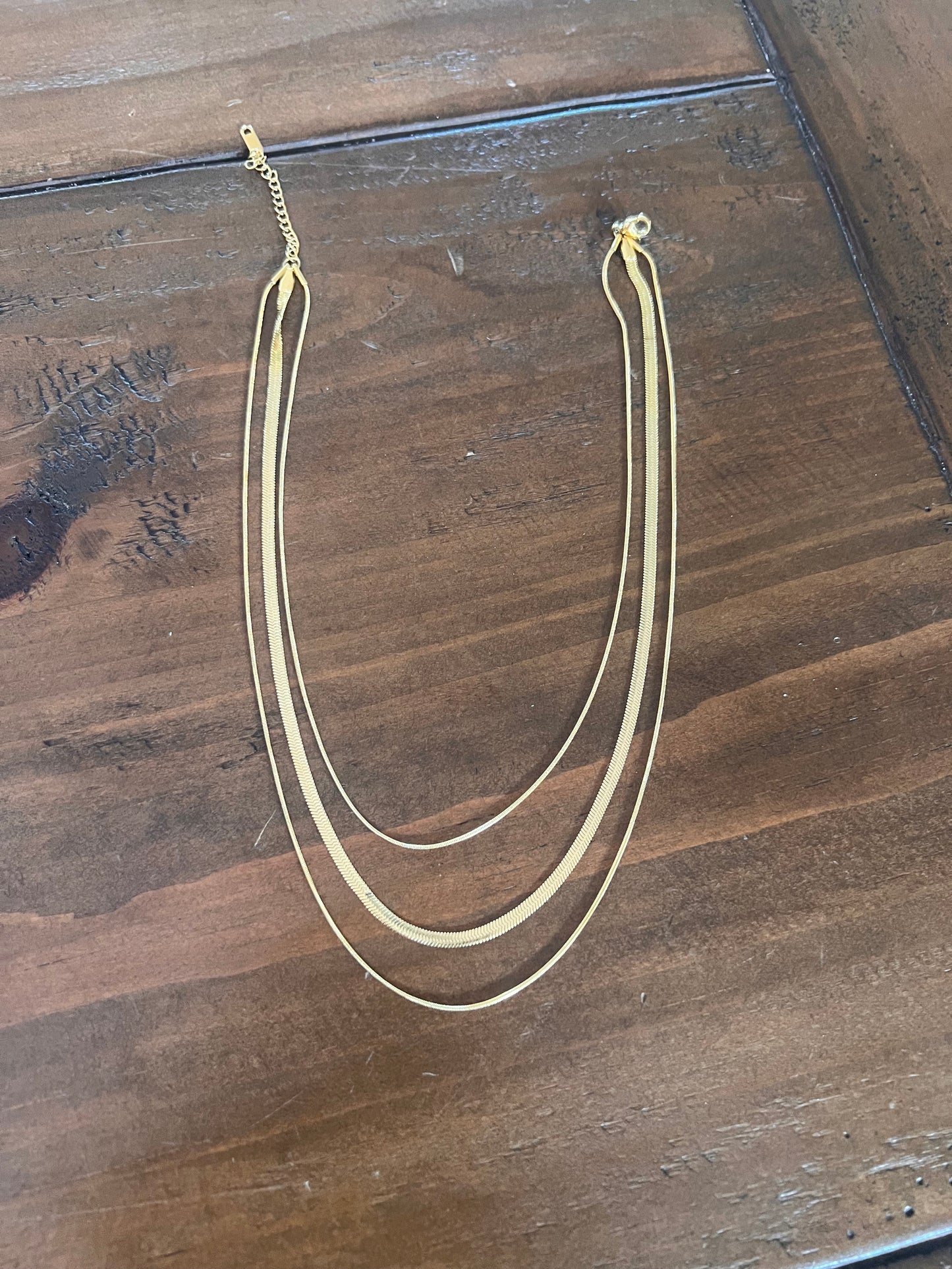 all-in-one triple snake chain necklace
