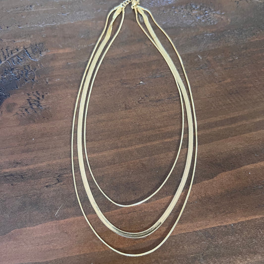 all-in-one triple snake chain necklace