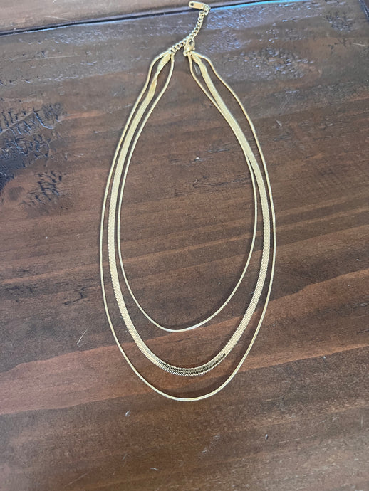 all-in-one triple snake chain necklace