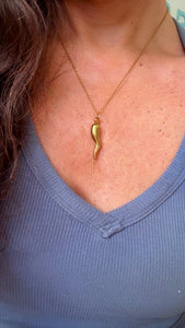 waterproof italian horn necklace