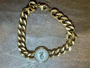 queen coin cuban bracelet