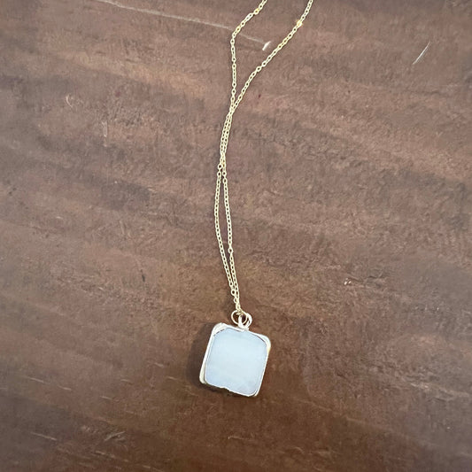keshi pearl charm pendant necklace