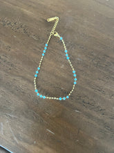 Load image into Gallery viewer, waterproof blue beaded anklet