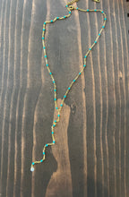 Load image into Gallery viewer, turquoise micro beaded crystal lariat