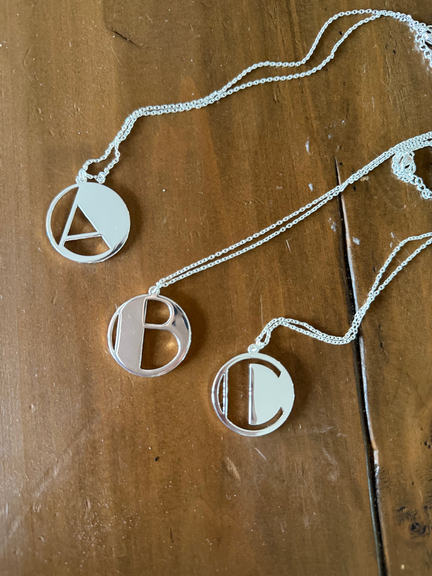 retro initial necklace