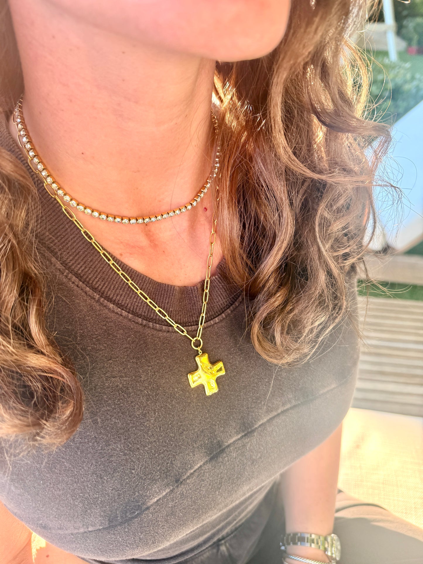 wateproof tennis necklace