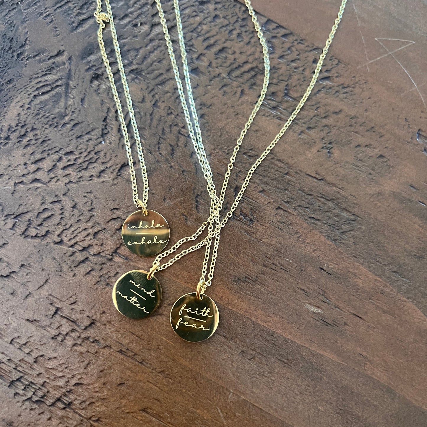 simple mantra necklaces