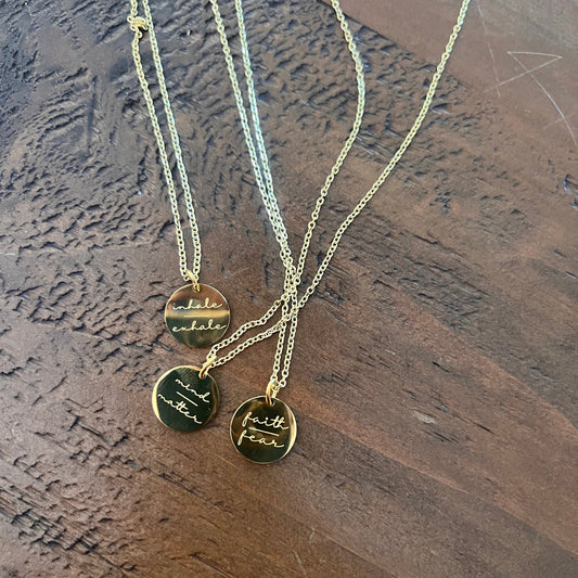 simple mantra necklaces