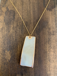 large rectangle shell pendant necklace