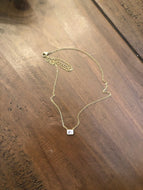 dainty crystal rectangle connector choker
