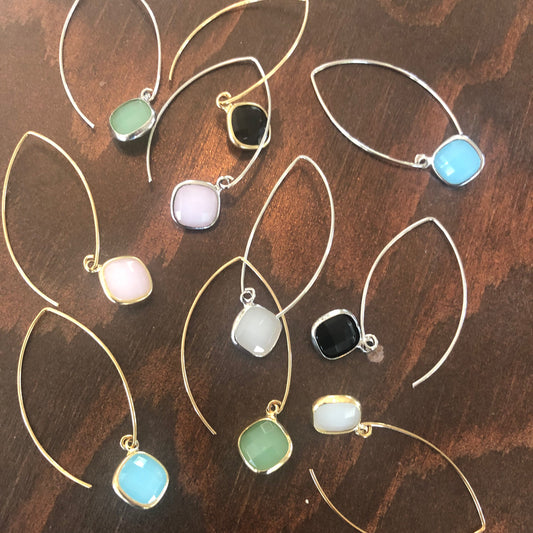 teardrop marquis glass stone earrings