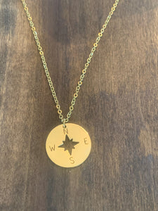 large compass pendant necklace