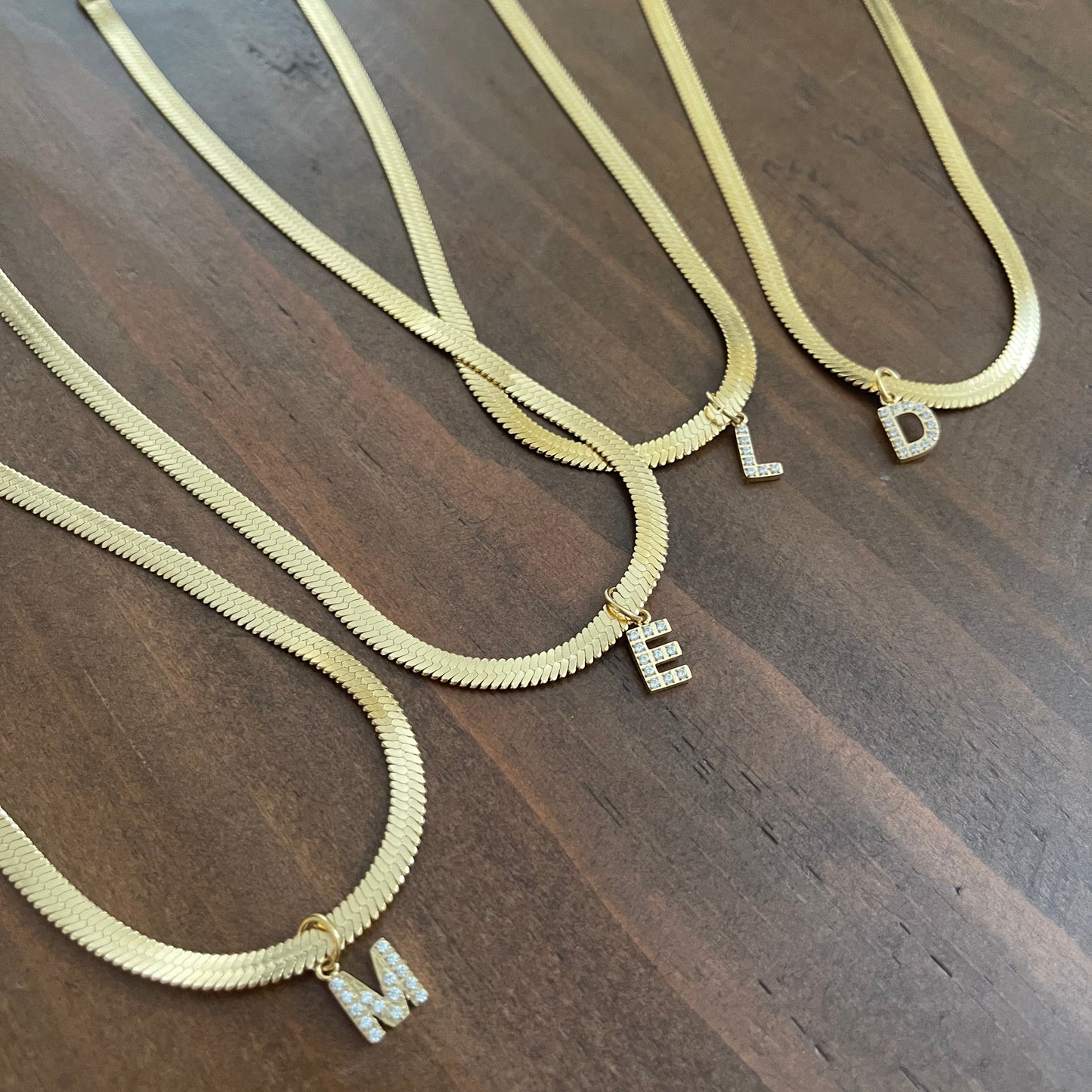 cz initial pendant necklace