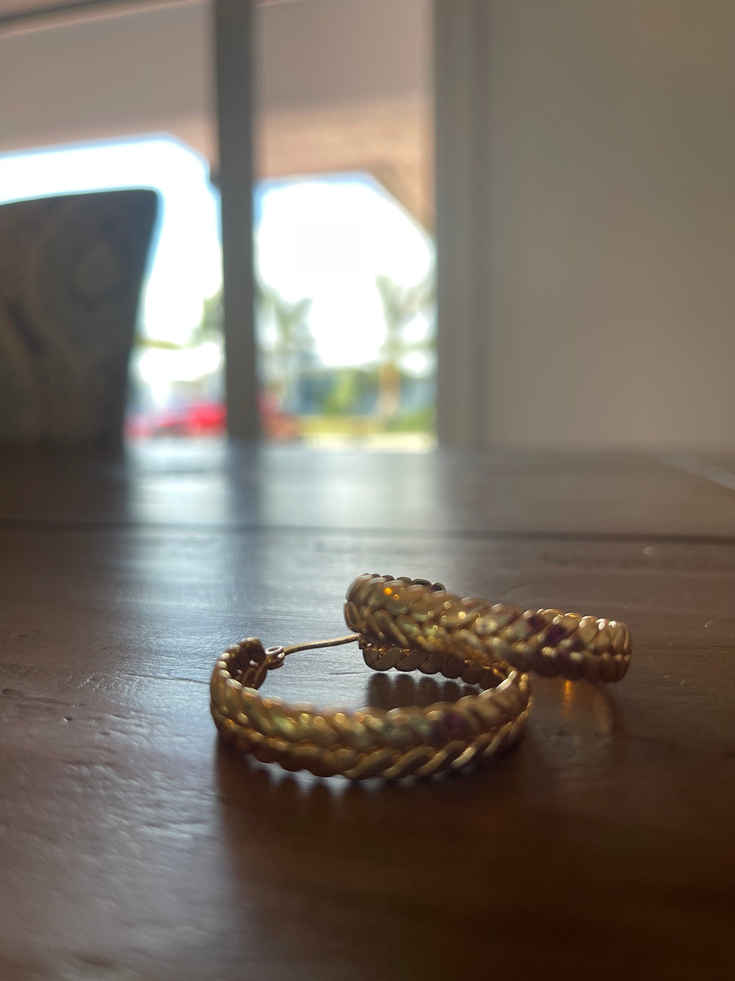 wheat hoop earrings