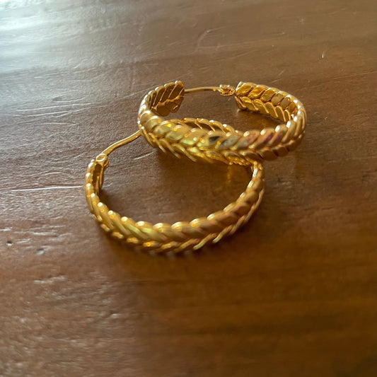 wheat hoop earrings