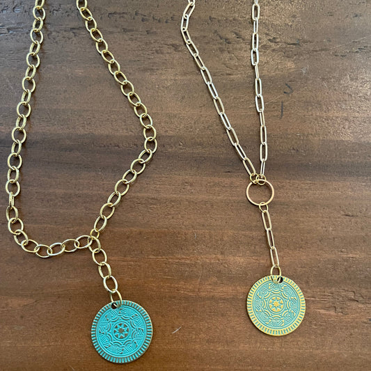 circle relic coin pendant necklace