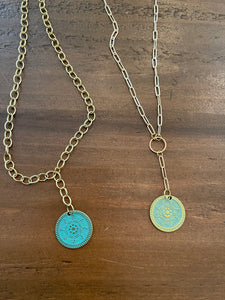 circle relic coin pendant necklace