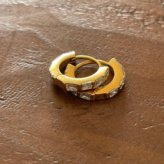 thick cz huggie earrings
