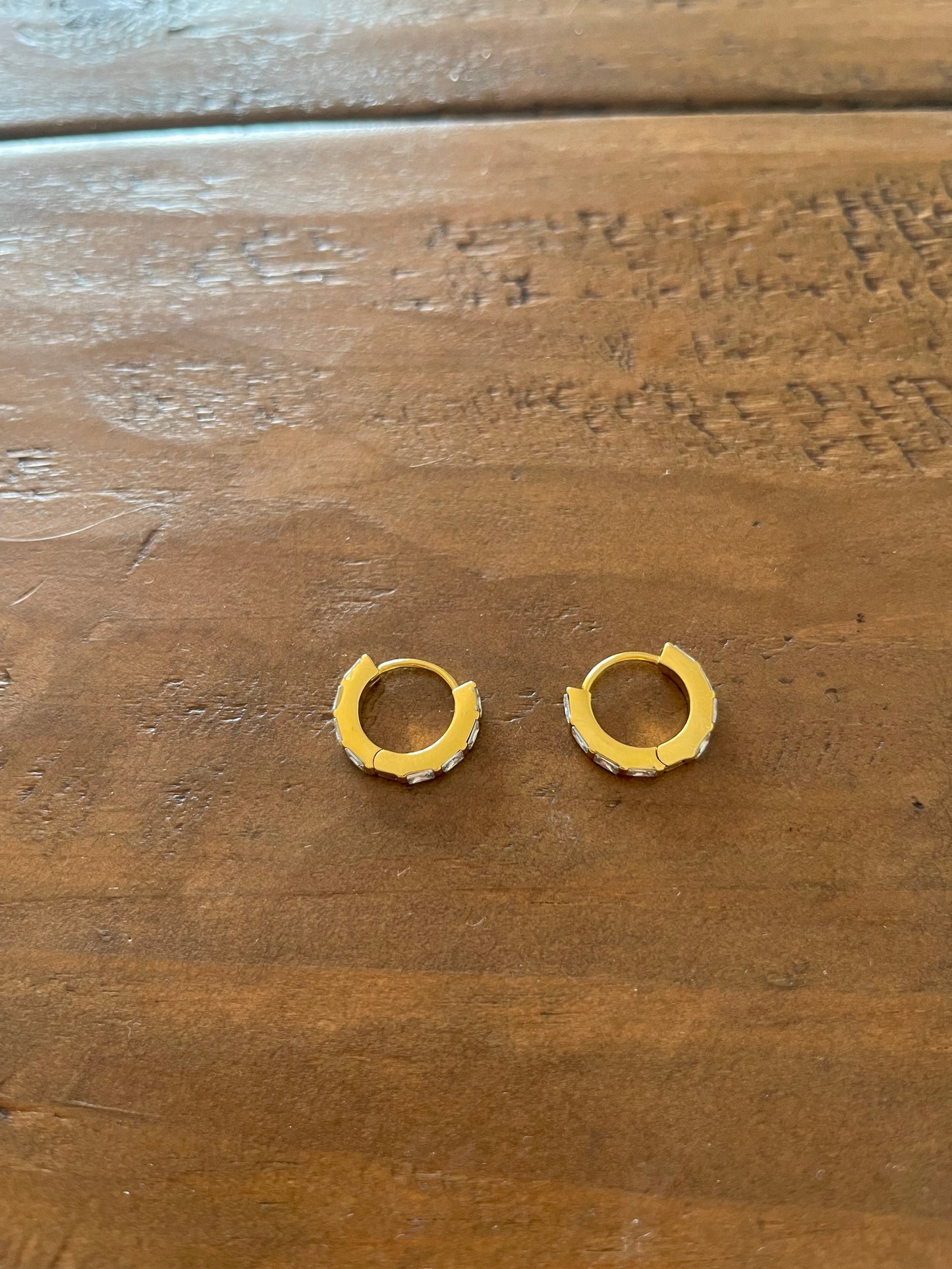 thick cz huggie earrings