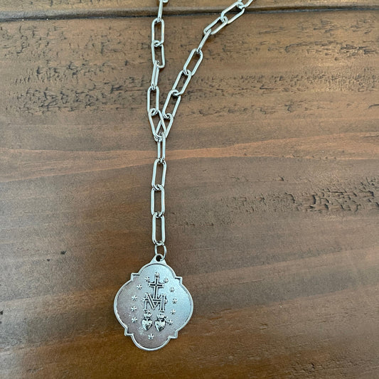 silver relic coin pendant necklace