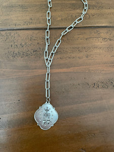 silver relic coin pendant necklace