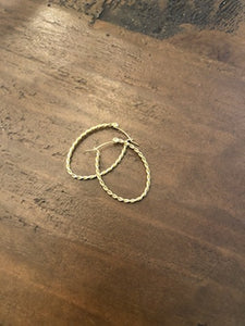 thin rope chain oval hoop earrings