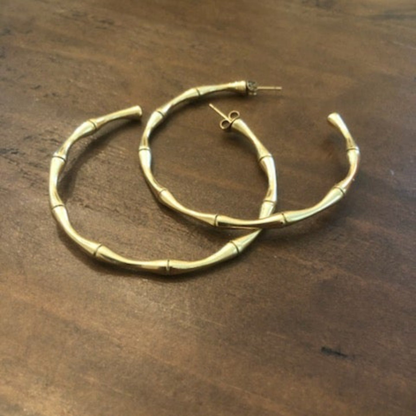 big bamboo hoop earrings