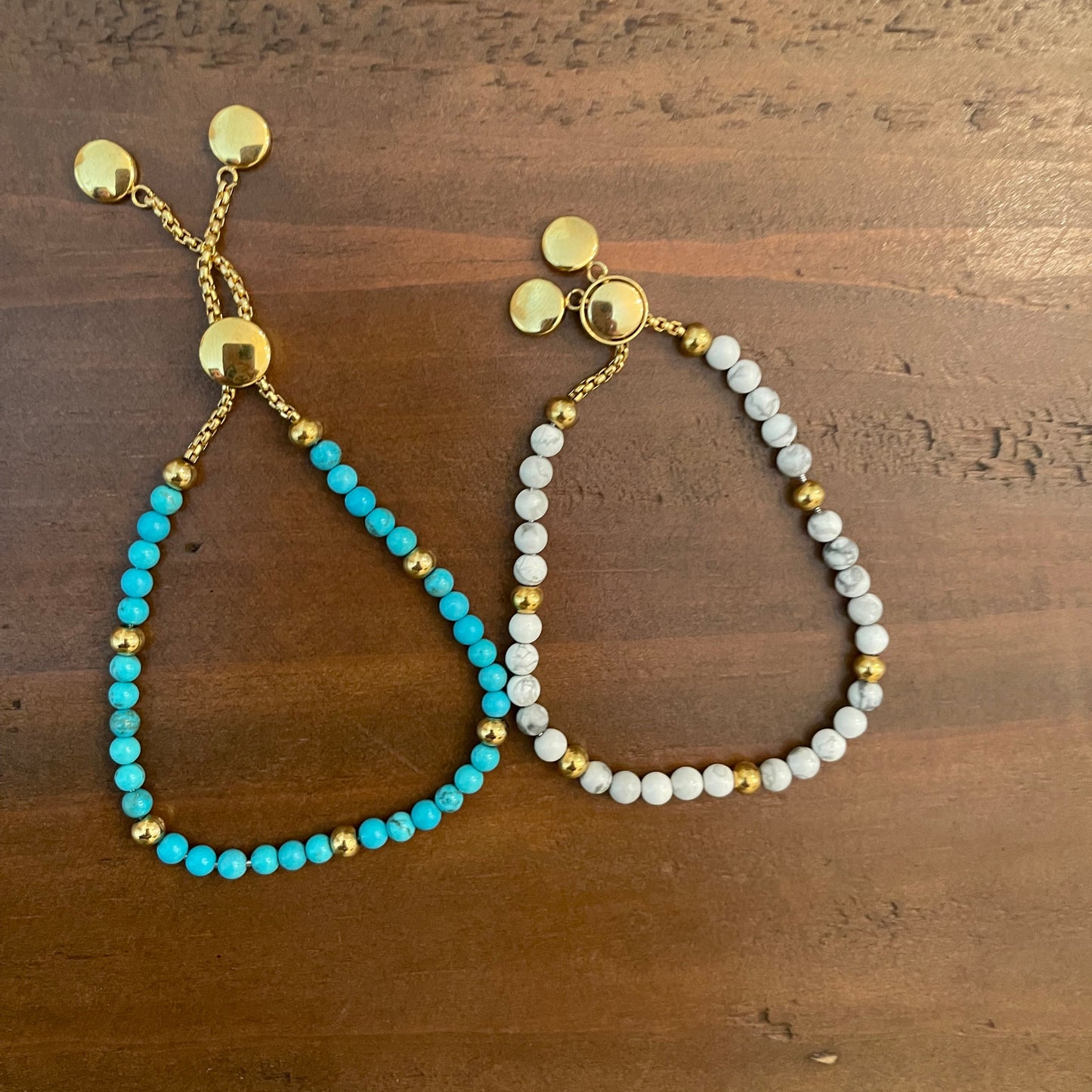 adjustable stainless steel beaded bracelet