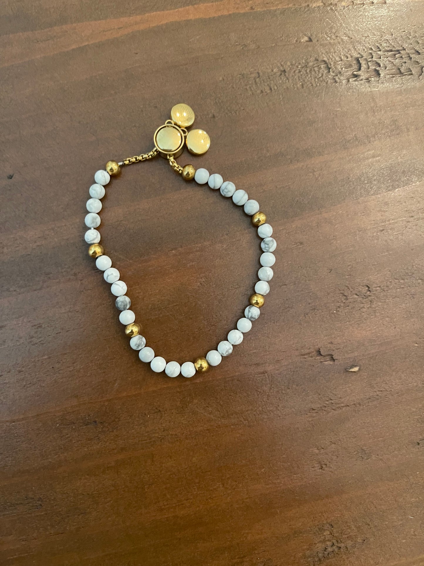 adjustable stainless steel beaded bracelet