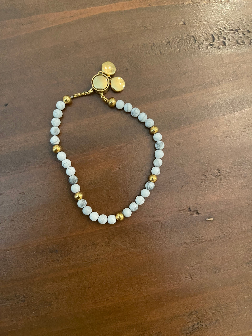 adjustable stainless steel beaded bracelet